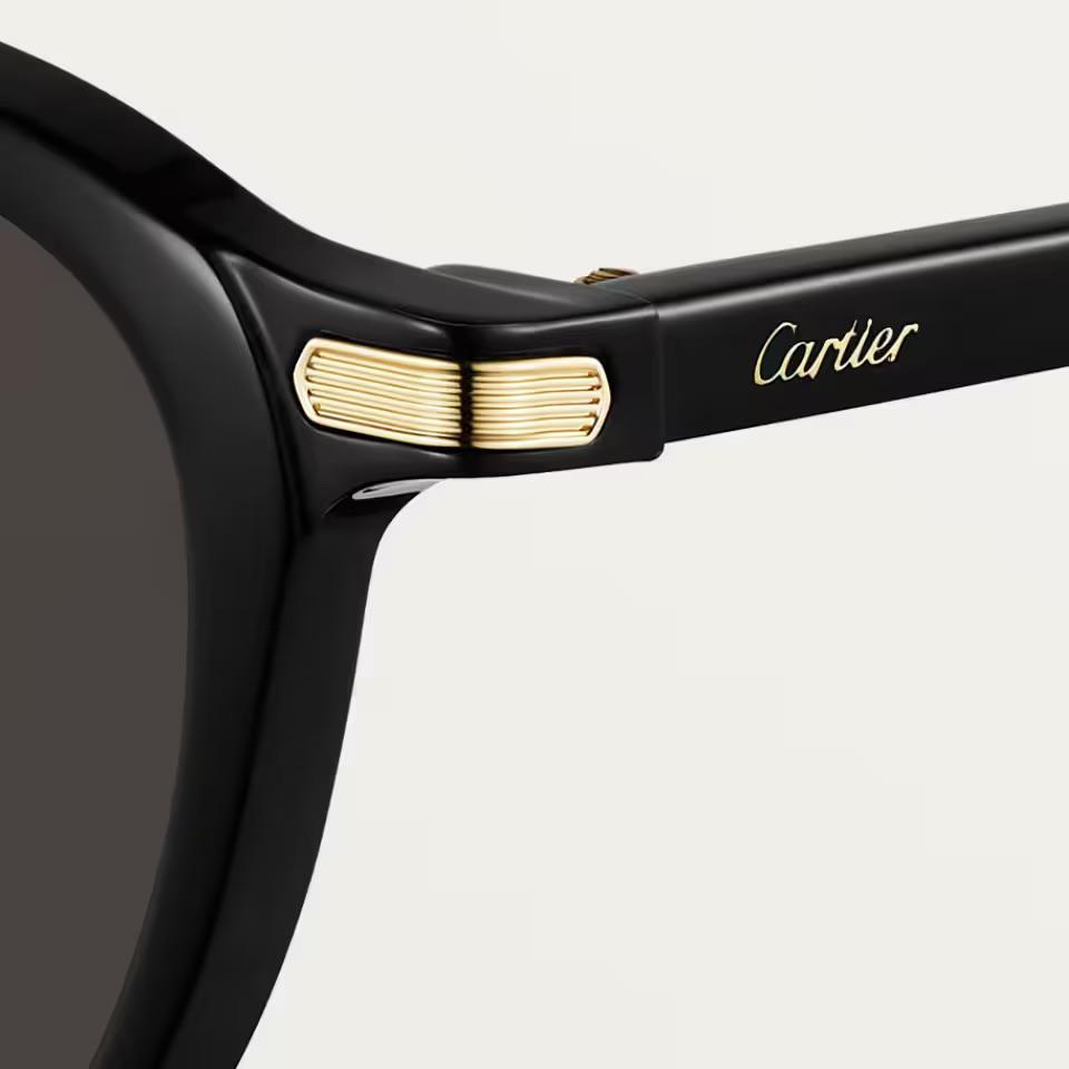 Cartier Première sunglasses CRESW00733, black acetate, gray lenses