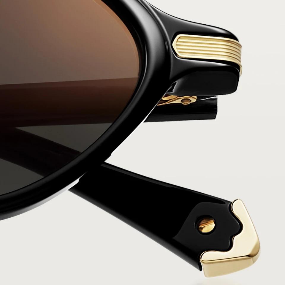 Cartier Première sunglasses CRESW00731, black acetate, gray lenses