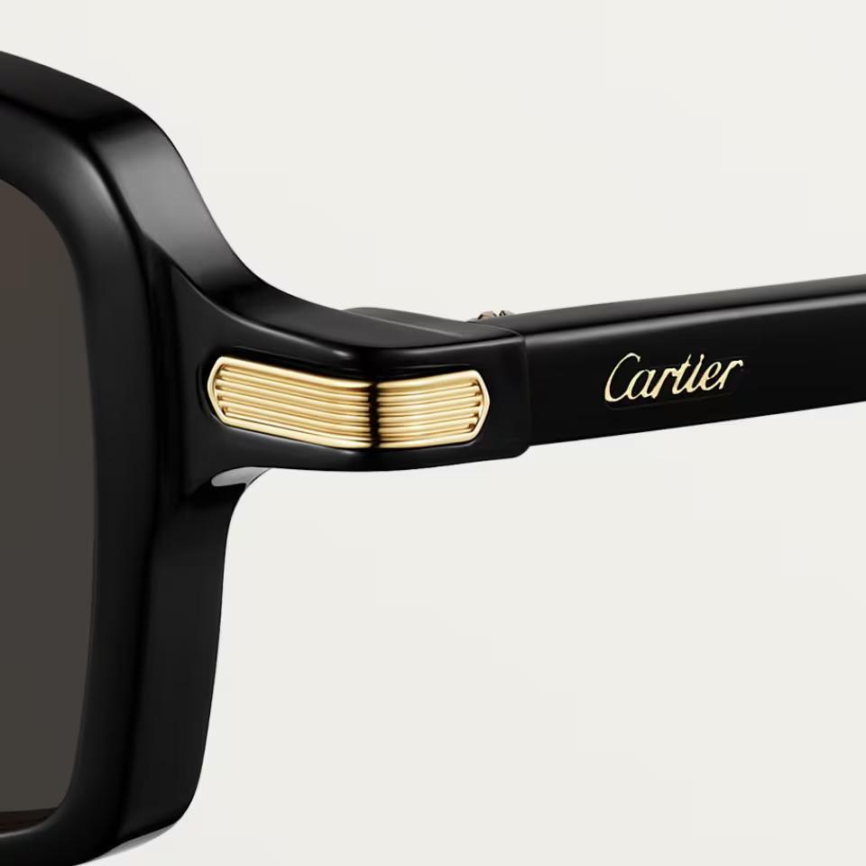 Cartier Première sunglasses CRESW00729, black acetate, gray lenses